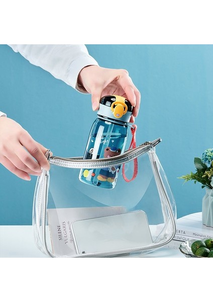 Pembe 400 ml Çocuklar Karikatür Su Damlatmaz Pipetli Bardak Sevimli Ayı Sızdırmaz Su Şişeleri Açık Taşınabilir Içme Şişesi Çocuk Güzel Fincan (Yurt Dışından)
