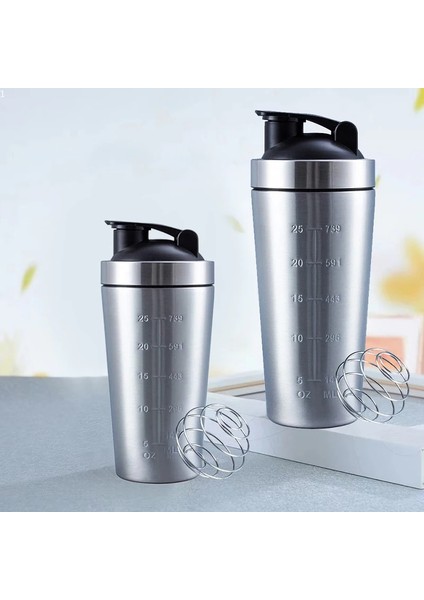 Gümüş 750 ml Paslanmaz Çelik Protein Shaker Fincan Taşınabilir Fitness Spor Kupa Beslenme Blender Fincan Su Şişeleri Vakum Yalıtım Su Bardağı (Yurt Dışından) fiyatları
