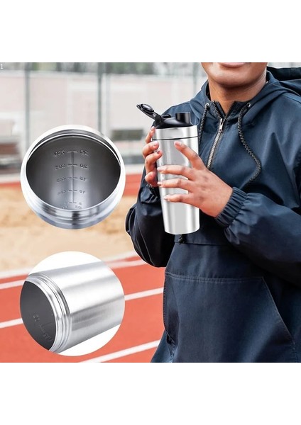 Gümüş 750 ml Paslanmaz Çelik Protein Shaker Fincan Taşınabilir Fitness Spor Kupa Beslenme Blender Fincan Su Şişeleri Vakum Yalıtım Su Bardağı (Yurt Dışından) indirimleri