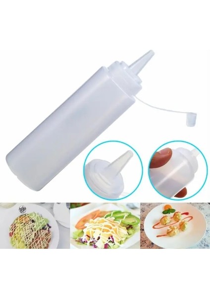 Wei 24 Oz 2 Adet Ketçap Sıkılabilir Şişe Kapaklı Kek Dekorasyon Aracı Salata Şişesi Ekmek Pişirme Tatlı Çeşni Dağıtıcı (Yurt Dışından)