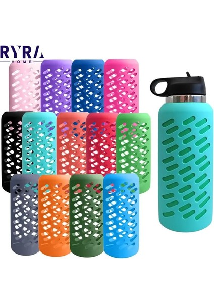 32OZ 17.5-24CM Silikon Koruyucu Kılıf Düz Cam Bardak Süt Şişesi Kapağı Minimalist Vakum Bardak Seti Su Şişesi Aksesuarları (Yurt Dışından)