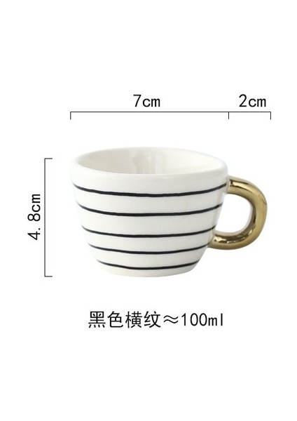 G 100-350 ml Iskandinav Lüks Kupa Altın Saplı Geniş Ağızlı El Boyalı Geometrik Seramik El Yapımı Düzensiz Bardak Süt Çay Yulaf Ezmesi Kahve Kupa (Yurt Dışından)