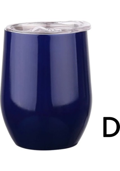 D 12OZ 12OZ Şarap Tumbler Yumurta Şekli Bira Bardağı 304 Paslanmaz Çelik Kupalar Mühürlü Kapaklı Çift Duvar Kahve Kupa (Yurt Dışından)