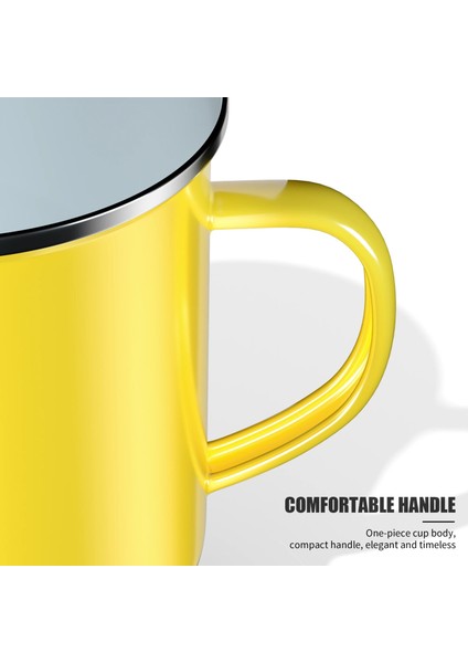 Beyaz Saf Renk Emaye Kupa Vintage Kahve Fincanı Seyahat Çay Bardağı Su Süt Bardak Taşınabilir Kamp Kulplu Kupalar Mutfak Drinkware (Yurt Dışından) modelleri