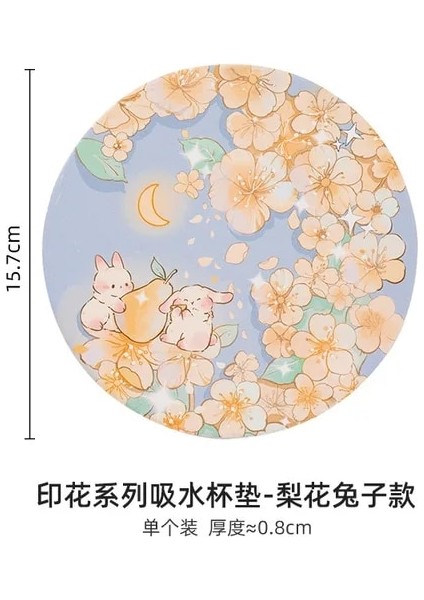 B01 Yüksek Değerli Çiçek Tavşan Seramik Bardak Istiflenebilir Kupa ve Bardak Altlığı Içme Çay Bardağı Kız Sevimli Süt Yulaf Ezmesi Kahve Fincanı Ev Su Bardağı (Yurt Dışından)