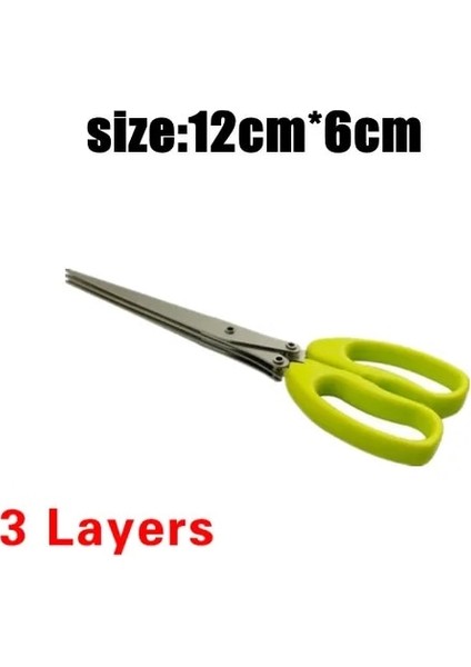 3 Kat Çok Katmanlı Mutfak Makas Paslanmaz Çelik Sebze Kesici Yeşil Soğan Herb Laver Baharat Pişirme Aracı Kesim Mutfak Aksesuarları (Yurt Dışından)