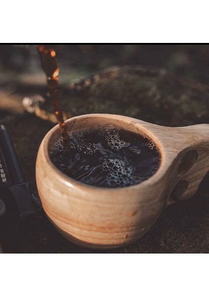 A2 Ahşap Saplı Finlandiya Kuksa Taşınabilir Kahve Kupa Kauçuk Iki Delikli Inek Derisi Halat Kanca Suyu Süt Çay Kahve Içme Bardağı Drinkware (Yurt Dışından) fırsatları