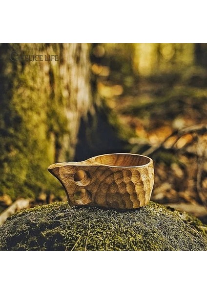 A2 Ahşap Saplı Finlandiya Kuksa Taşınabilir Kahve Kupa Kauçuk Iki Delikli Inek Derisi Halat Kanca Suyu Süt Çay Kahve Içme Bardağı Drinkware (Yurt Dışından) indirimleri
