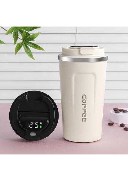 Kahve CUP009 380ML 510ML/380ML Sıcaklık Göstergesi Kahve Fincanı Paslanmaz Çelik Yalıtımlı Bardak Çok Fonksiyonlu Araba Bardağı Sızdırmaz Seyahat Su Bardağı (Yurt Dışından) modelleri