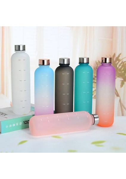 Stil 1 1 Pc 1l Zaman Işaretleyicili Su Şişesi Motivasyon Yeniden Kullanılabilir Fitness Spor Açık Havada Seyahat Sızdırmaz Ücretsiz Buzlu Plastik (Yurt Dışından) fiyatları