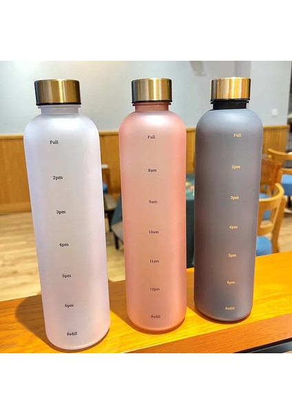 Stil 1 1 Pc 1l Zaman Işaretleyicili Su Şişesi Motivasyon Yeniden Kullanılabilir Fitness Spor Açık Havada Seyahat Sızdırmaz Ücretsiz Buzlu Plastik (Yurt Dışından) modelleri