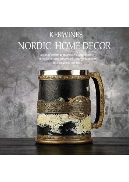 13 501-600 ml 3D Bira Kupaları Kahve Fincanları Gotik Kadeh Demir Tankard Paslanmaz Çelik Reçine Şarap Bardağı Kupa 600 ml Kafatası Babalar Günü Hediyesi 1 Adet (Yurt Dışından)