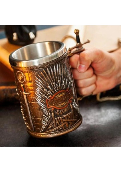 13 501-600 ml 3D Bira Kupaları Kahve Fincanları Gotik Kadeh Demir Tankard Paslanmaz Çelik Reçine Şarap Bardağı Kupa 600 ml Kafatası Babalar Günü Hediyesi 1 Adet (Yurt Dışından) indirimleri