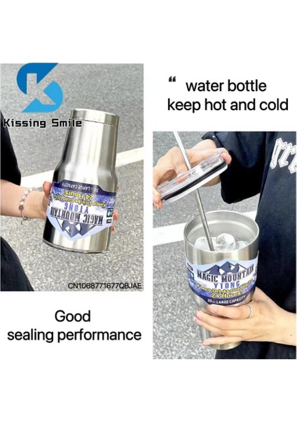 900ML-WHITE-2 30OZ Magic Mountain Termos Bardak Buz Termosu 30OZ Kahve Kupa Vakum Yalıtımlı Şişe Paslanmaz Su Staw Çelik Dış Mekan Termal Şişeler (Yurt Dışından) indirimleri