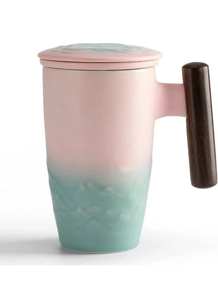 G Lüks Seramik Kabarcık Çay Bardağı Vintage Büyük Termal Kahve Kupa Kahvaltı Bardak Bira Sofra Ahşap Saplı Kişiselleştirilmiş Hediyeler (Yurt Dışından)