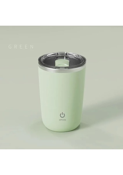 Yeşil 350 ml USB Şarj Edilebilir Otomatik Kendini Karıştıran Manyetik Kupa Paslanmaz Çelik Kahve Süt Karıştırma Fincan Blender Akıllı Mikser Su Şişesi (Yurt Dışından)
