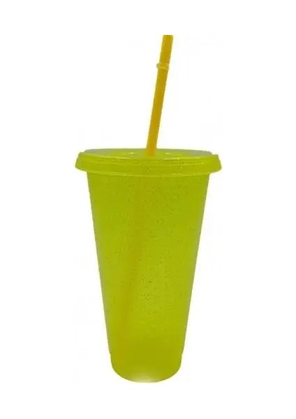 Sarı L Taşınabilir Plastik Glitter Saman Bardak Su Şişesi Yeniden Kullanılabilir Şeker Renkler Kız Payet Glitter Fincan Ev Ofis Açık Kamp Için (Yurt Dışından)