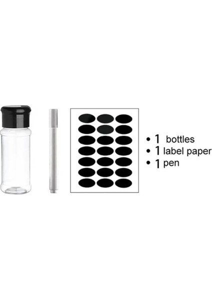 Siyah Bir 100 ml Kavanoz Baharat Tuz ve Biber Çalkalayıcı Baharat Kavanoz Baharat Organizatör Plastik Barbekü Çeşni Mutfak Gadget Aracı (Yurt Dışından)