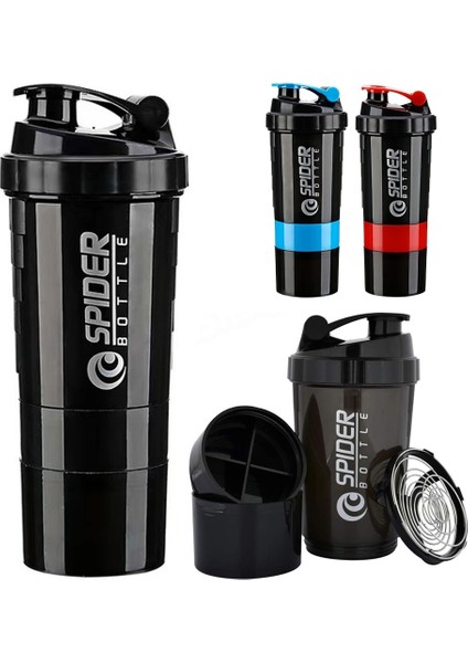 Siyah 3 Katmanlar Shaker Protein Şişesi Toz Shake Kupası Büyük Kapasiteli Su Şişesi Karıştırma Kabı Vücut Geliştirme Egzersizi Karıştırma Şişesi (Yurt Dışından) fiyatları
