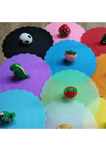 Stil 4 Silikon Kap Kapağı Gıda Sınıfı Toz Geçirmez Emme Kapağı Çay Kahve Kapağı Isıya Dayanıklı Sızdırmaz Mühürlü Kapaklar Kap (Yurt Dışından)