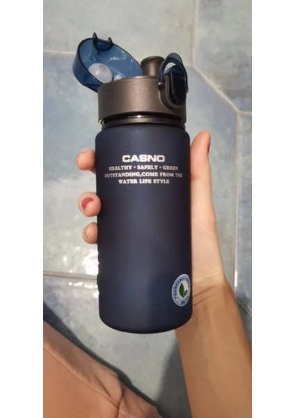 Siyah 560ML 400/560ML Taşınabilir Spor Su Şişesi Bpa Ücretsiz Sızdırmaz Spor Salonu Şişe Içecek Kupaları (Yurt Dışından)