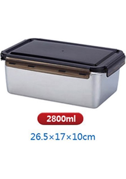 Dikdörtgen 2800ML Taşınabilir Mikrodalgada Öğle Yemeği Kutusu 316 Gıda Sınıfı Paslanmaz Çelik Taze Tutma Öğrenci Öğle Yemeği Kutusu Buzdolabı Saklama Kutusu (Yurt Dışından) fiyatları