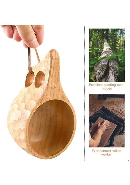 Iskandinav Tarzı Taşınabilir Doğal Kauçuk Ahşap Bardak Kordon ile Kahve Kupa Süt Kupası 200 ml Kamp Yürüyüş Hayatta Kalma Kamp Ateşi (Yurt Dışından) modelleri