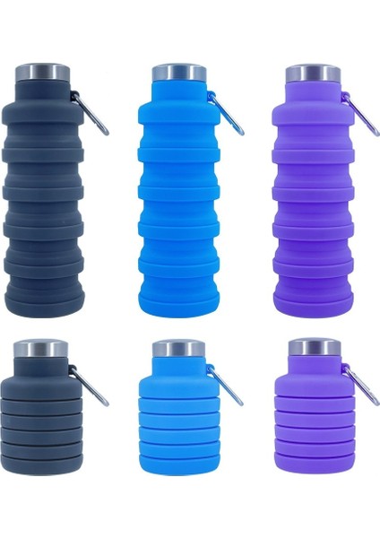Ordu Yeşil Katlanabilir Spor Şişeleri 500 ml Katlanabilir Su Şişesi Spor Seyahat Koşusu Için Taşınabilir Katlanır Kahve Şişesi (Yurt Dışından)