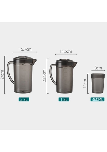 Yeşil ve 4 Fincan 2.3l Gıda Sınıfı Pp Su Şişesi Yüksek Sıcaklık Dayanımı Su Deposu Limonata Sürahi Sürahi Seti Bar Su Isıtıcısı Ev Tencere (Yurt Dışından)