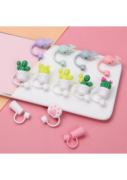 Stil 7 2021 Yeniden Kullanılabilir Karikatür Sıçramaya Dayanıklı Fişler Ipuçları Kapak Içme Bardağı Toz Kapağı Yaratıcı Silikon Saman Fiş Cam Bardak Aksesuarları (Yurt Dışından) modelleri