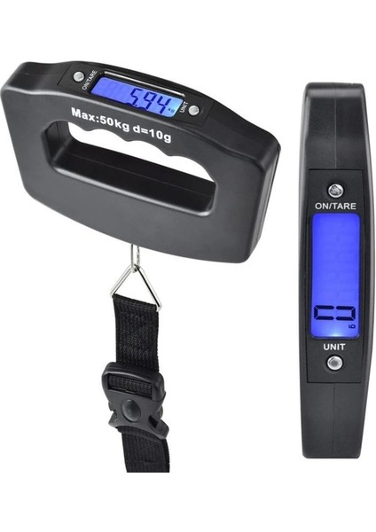 Siyah 50 kg Dijital Bagaj Ölçeği Taşınabilir Bavul Ölçeği Asılı Terazi El Elektronik Terazi Arkadan Aydınlatmalı Dijital Ekran Seyahat (Yurt Dışından)