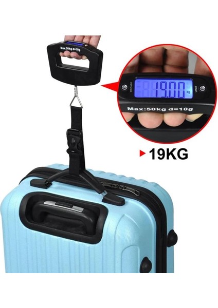 Siyah 50 kg Dijital Bagaj Ölçeği Taşınabilir Bavul Ölçeği Asılı Terazi El Elektronik Terazi Arkadan Aydınlatmalı Dijital Ekran Seyahat (Yurt Dışından) fiyatları