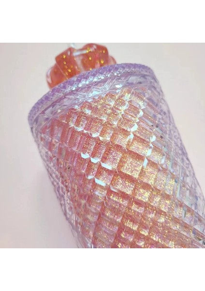 Gök Mavisi 701-800ML Elmas Radyant Tanrıça Kupası Logo'lu 710ML Yaz Soğuk Su Bardağı Samanlı Bardak Çift Katmanlı Plastik Durian Kahve Kupa (Yurt Dışından)