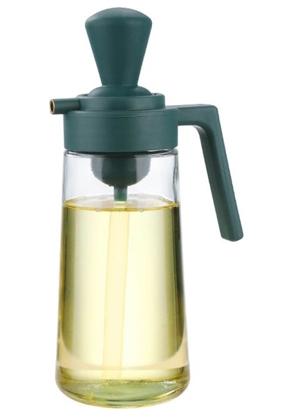 Yeşil 2 In 1 Zeytinyağı Dağıtıcı Konteyner Yağ Fırçası ile 350 ml Doldurulabilir Cam Yağ Şişesi Barbekü Tencere Dağıtıcı Mutfak Aracı (Yurt Dışından)