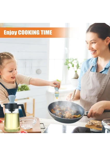 Yeşil 2 In 1 Zeytinyağı Dağıtıcı Konteyner Yağ Fırçası ile 350 ml Doldurulabilir Cam Yağ Şişesi Barbekü Tencere Dağıtıcı Mutfak Aracı (Yurt Dışından)