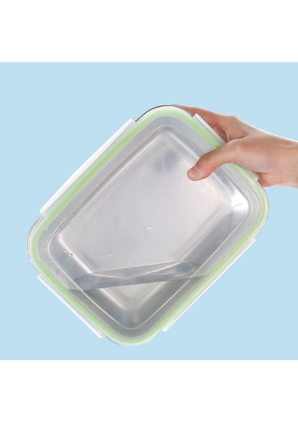 550 ml Dikdörtgen 304 Paslanmaz Çelik Gıda Koruma Kutusu Buzdolabı Sebzelik Seti Meyve Mühürlü Bento Kutusu Masa Sofra Dondurucu Kapaklı Kutu (Yurt Dışından)