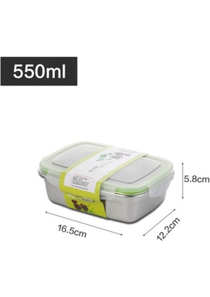550 ml Dikdörtgen 304 Paslanmaz Çelik Gıda Koruma Kutusu Buzdolabı Sebzelik Seti Meyve Mühürlü Bento Kutusu Masa Sofra Dondurucu Kapaklı Kutu (Yurt Dışından) fiyatları