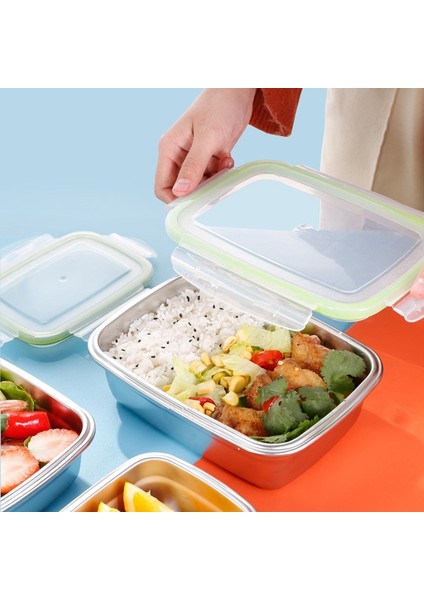 550 ml Dikdörtgen 304 Paslanmaz Çelik Gıda Koruma Kutusu Buzdolabı Sebzelik Seti Meyve Mühürlü Bento Kutusu Masa Sofra Dondurucu Kapaklı Kutu (Yurt Dışından) modelleri