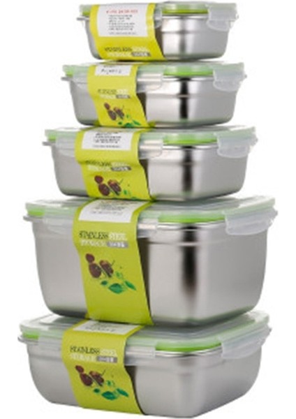 550 ml Dikdörtgen 304 Paslanmaz Çelik Gıda Koruma Kutusu Buzdolabı Sebzelik Seti Meyve Mühürlü Bento Kutusu Masa Sofra Dondurucu Kapaklı Kutu (Yurt Dışından) indirimleri