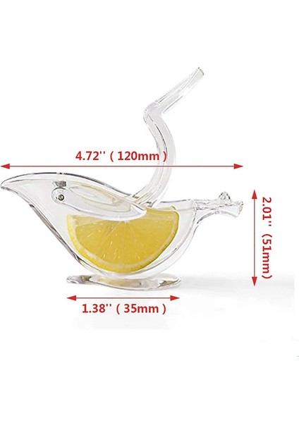4 Adet 4 Adet Kuş Limon Sıkacağı, Limon Sıkacağı Ergonomik Tasarım, Manuel Limon Sıkma, Akrilik Şeffaf Meyve Sıkacağı Taşınabilir El Kireci (Yurt Dışından)