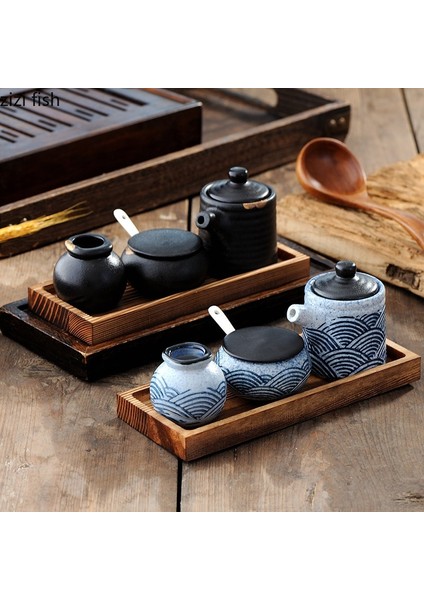 C Baharat Kavanozu Seramik Baharat Kavanoz Tuz ve Biberlikler Ahşap Tepsi Baharat Kutusu Ev Mutfak Aletleri Baharat Organizatör Kavanoz Mutfak Aksesuarları (Yurt Dışından) fiyatları