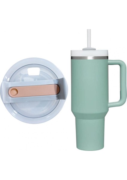 Yeşil 40 Oz Bardak Bardak Kapağı Gıda Sınıfı Düz Bardak Kapağı Sıçramaya Dayanıklı Saman Deliği Sıska Bardak Kapağı Yedek Drinkware (Yurt Dışından) indirimleri