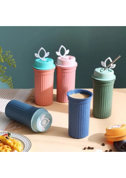 Beyaz 350 M Su Şişesi Plastik Su Bardağı Telefon Tutucu Tasarım Kahve Fincanı Bardak Kapaklı Sızdırmazlık Kahve Süt Suyu Bardağı Içme Bardağı (Yurt Dışından)