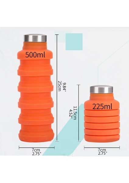 Mavi Gxma 500 ml Taşınabilir Silikon Geri Çekilebilir Katlanır Kapaklı Bardak Teleskopik Katlanabilir Içme Bardağı Açık Seyahat Su Bardağı (Yurt Dışından) fiyatları