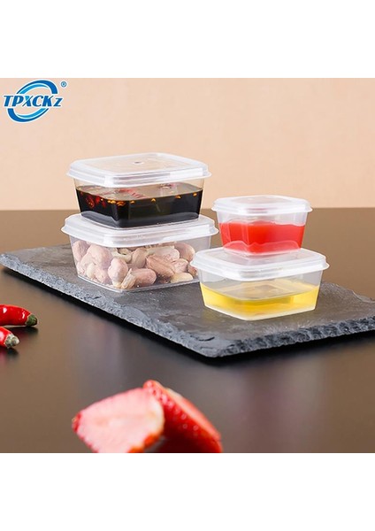 50 Adet Tek Kullanımlık Sos Mühürlü Kutu Mini Şeffaf Plastik Mühürlü Kutu Sos Baharat Saklama Kabı Kapaklı Kutu Mutfak Gereçleri (Yurt Dışından) modelleri