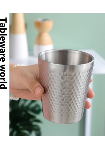 300ML Kore Tarzı 304 Paslanmaz Çelik Çift Katmanlı Altın Su Bardağı Açık Barbekü Restoran Bira Içecek Bardağı Rahat Metal Çay Bardağı (Yurt Dışından) modelleri