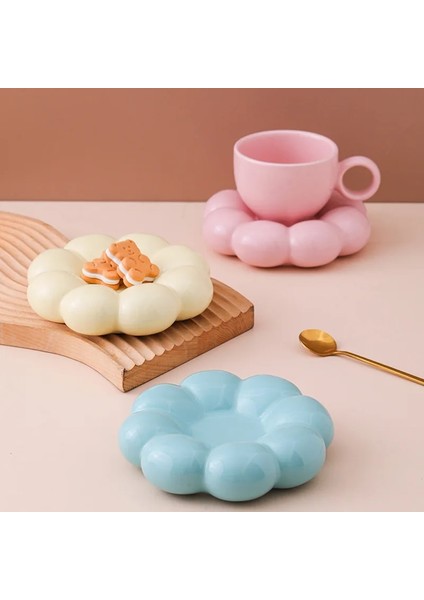 Stylea-Pembe 301-400 ml 2 Adet/takım Seramik Kahve Kupalar Iskandinav Fincan Ayçiçeği Tabağı ile Süt Çay Bardağı Tepsi ile Doğum Günü Yeni Yıl Hediyeleri Masa Dekorasyonu (Yurt Dışından) fırsatları