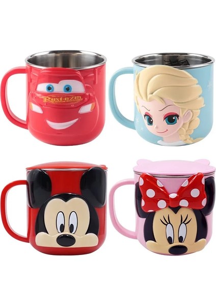Dikiş 260ML Disney Bardak Dondurulmuş Elsa Anna Prenses Karikatür Süt Kupası Kupalar 3D Mickey Minnie Paslanmaz Çelik Bardak Bebek Çocuk Kız Kahve Kupa (Yurt Dışından) fırsatları