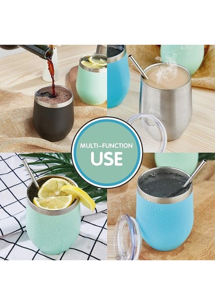B09 12 Oz Kahve Kupa Termos Bardak Içecek Kapaklı Bardak Paslanmaz Çelik Vakum Yalıtımlı Çift Duvar Kupa Xicaras Caneca Copo Termico (Yurt Dışından)