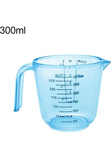 BLUE300ML 150/300/600ML Plastik Ölçüm Kabı Şeffaf Mavi Kupa Dekantör Şişe Ağzı Şeffaf Sıvı Ölçü Kabı Jugcup Konteyner Yüksek Kalite (Yurt Dışından)
